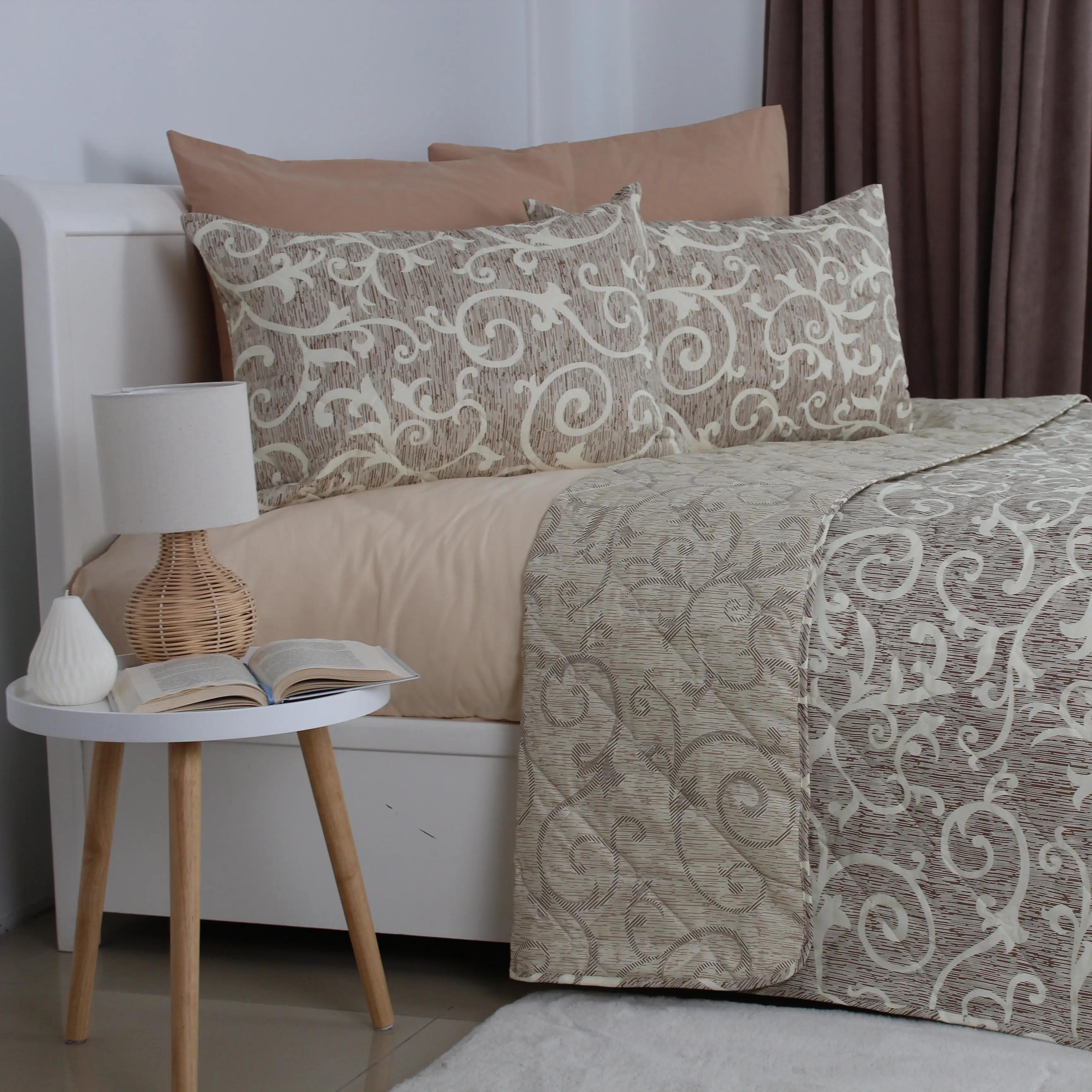 Покрывало ТЕП "ELEGANT COTTON" 2 наволочки 50*70 см Beige and White , 220x240 - Фото 3