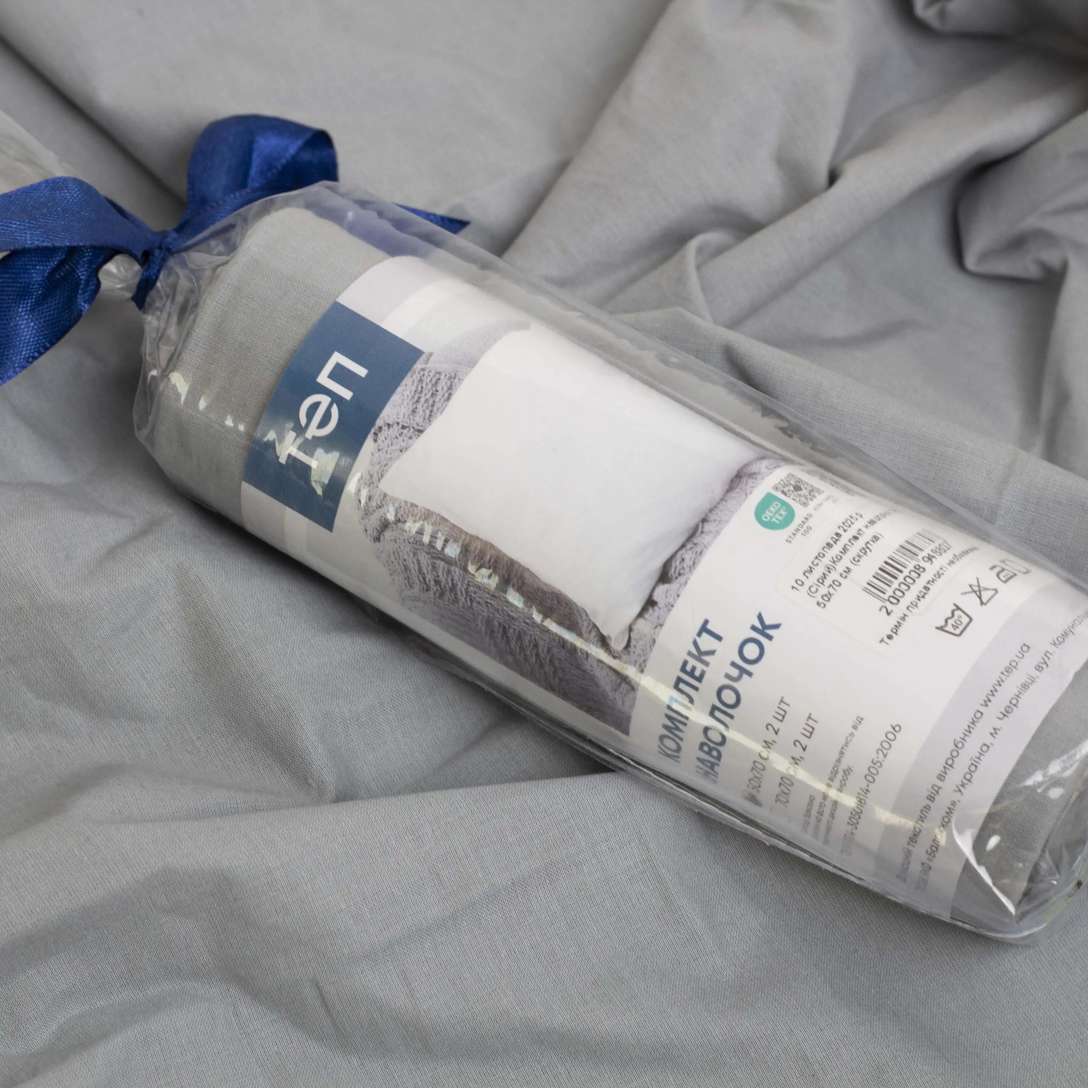 Комплект наволочек ТЕП скрутка Серый, 50x70 - Фото 6