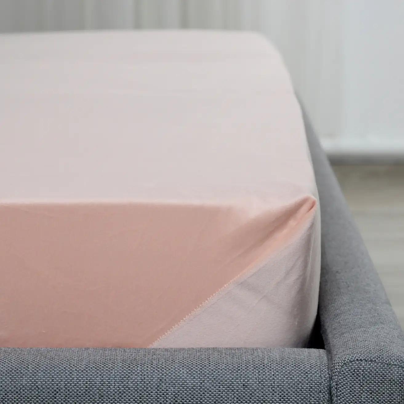 Простирадло ТЕП "VELOUR" з резинкою пудрове, 180x200 - Фото 3