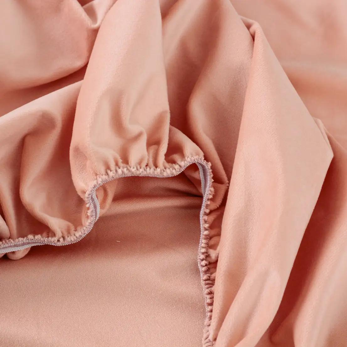 Простирадло ТЕП "VELOUR" з резинкою пудрове, 180x200 - Фото 5