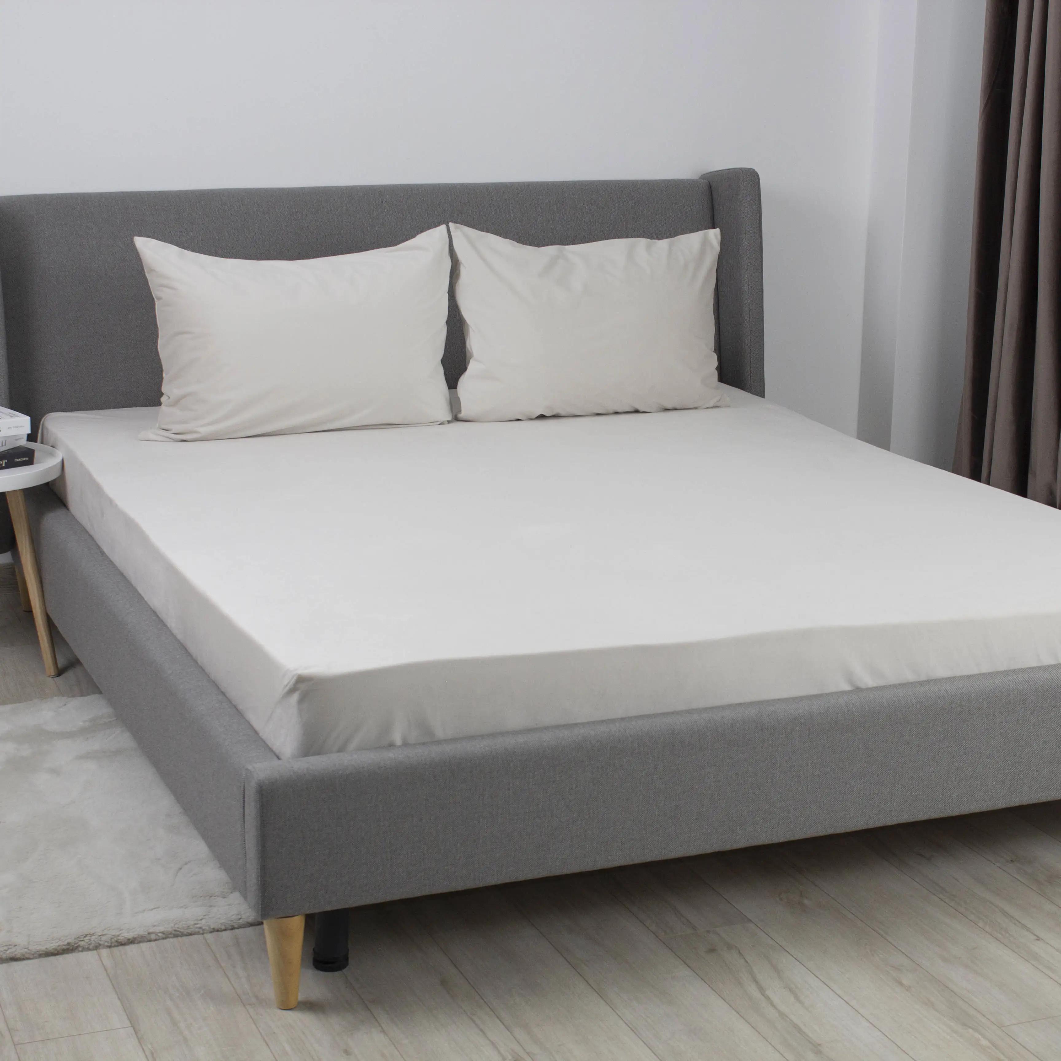 ПростыньТЕП "VELOUR" с резинкой светло-серый, 180x200 - Фото 3