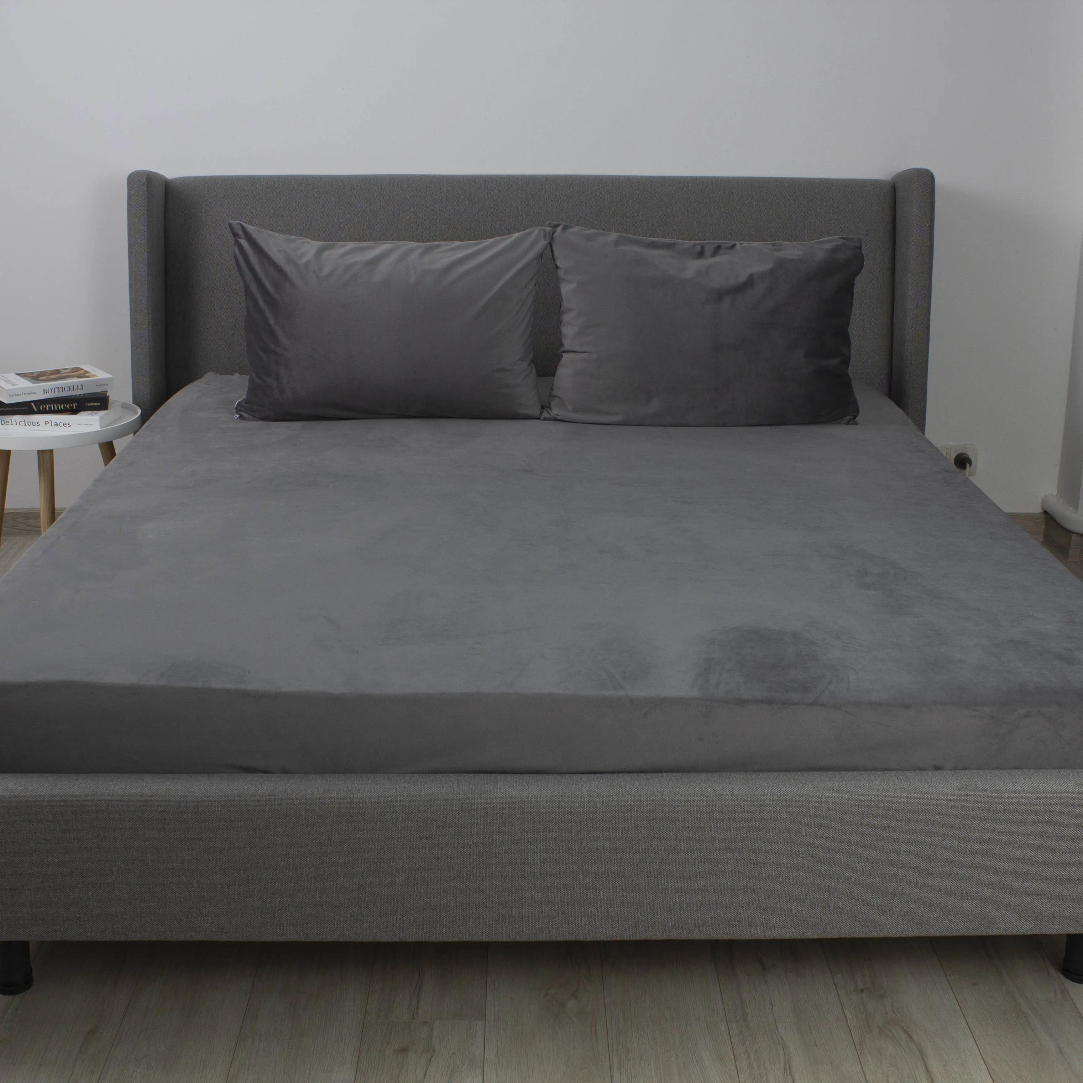 Простирадло ТЕП "VELOUR" з резинкою сіре