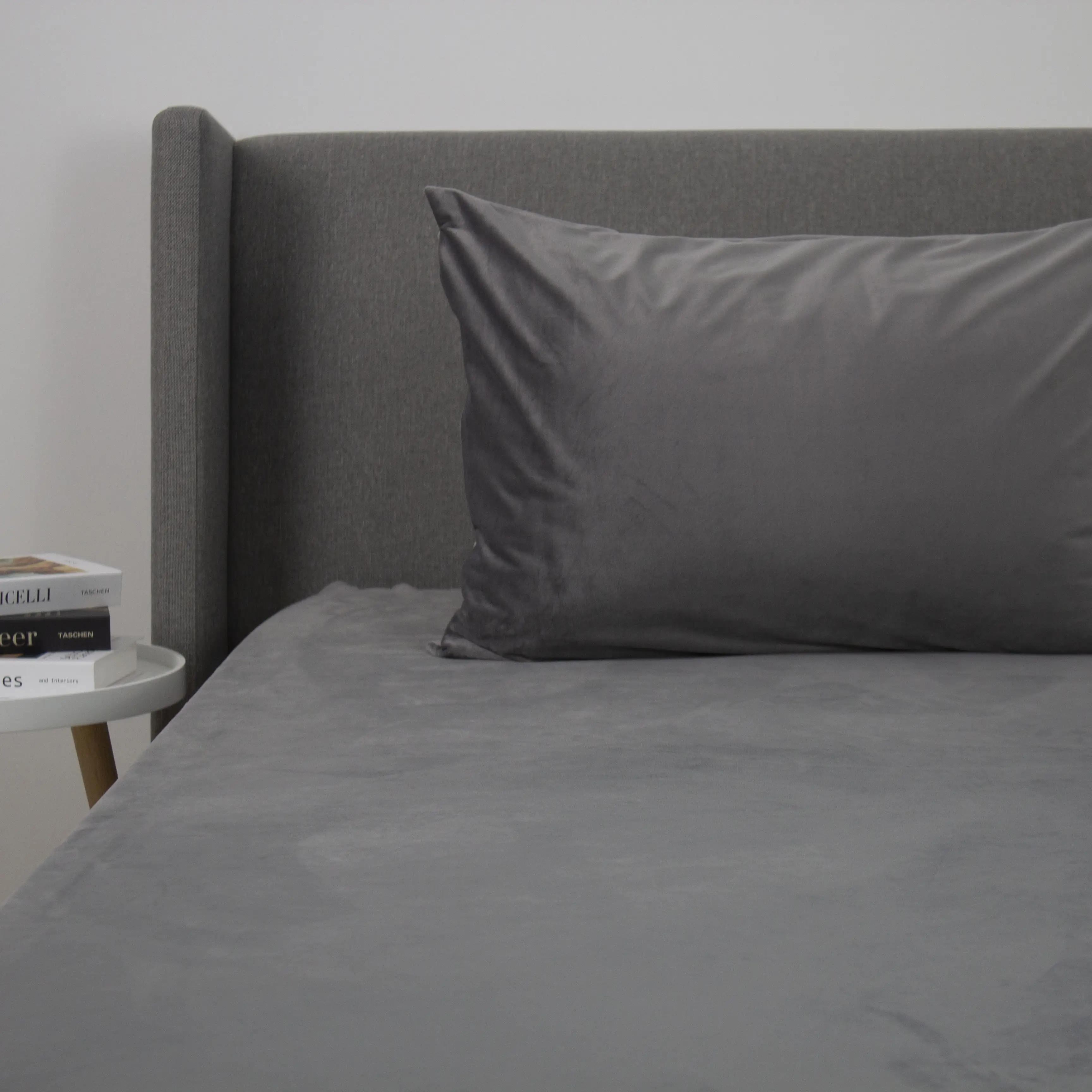 Sheet ТЕП VELOUR with an elastic band grey, 160x200 - Photo 2