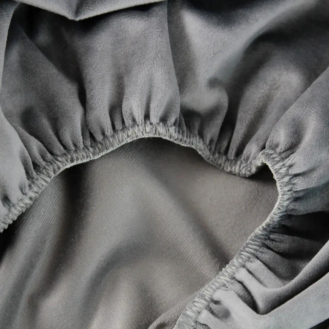 Sheet ТЕП VELOUR with an elastic band grey, 160x200 - Photo 6