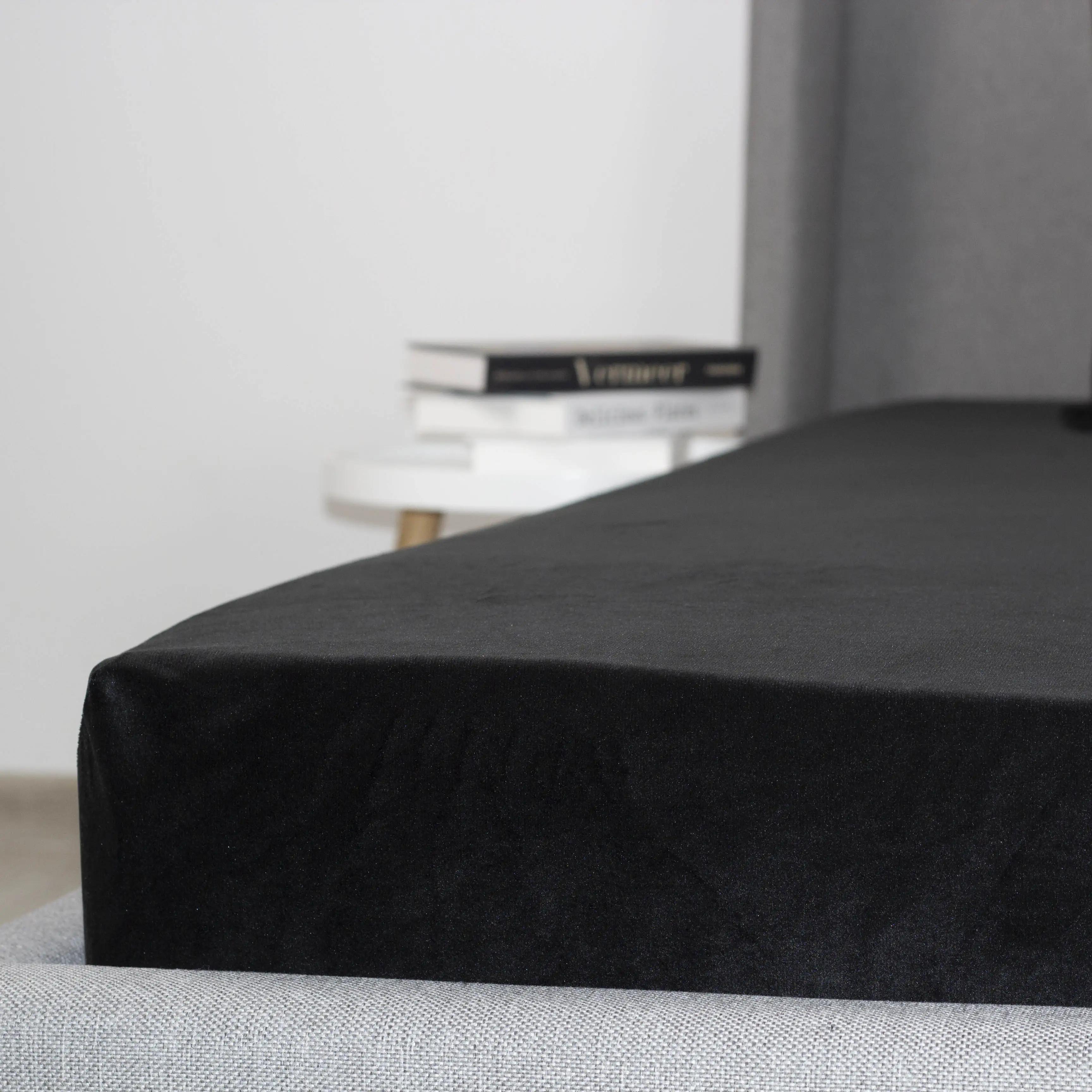 Sheet ТЕП VELOUR with an elastic band black, 180x200 - Photo 3