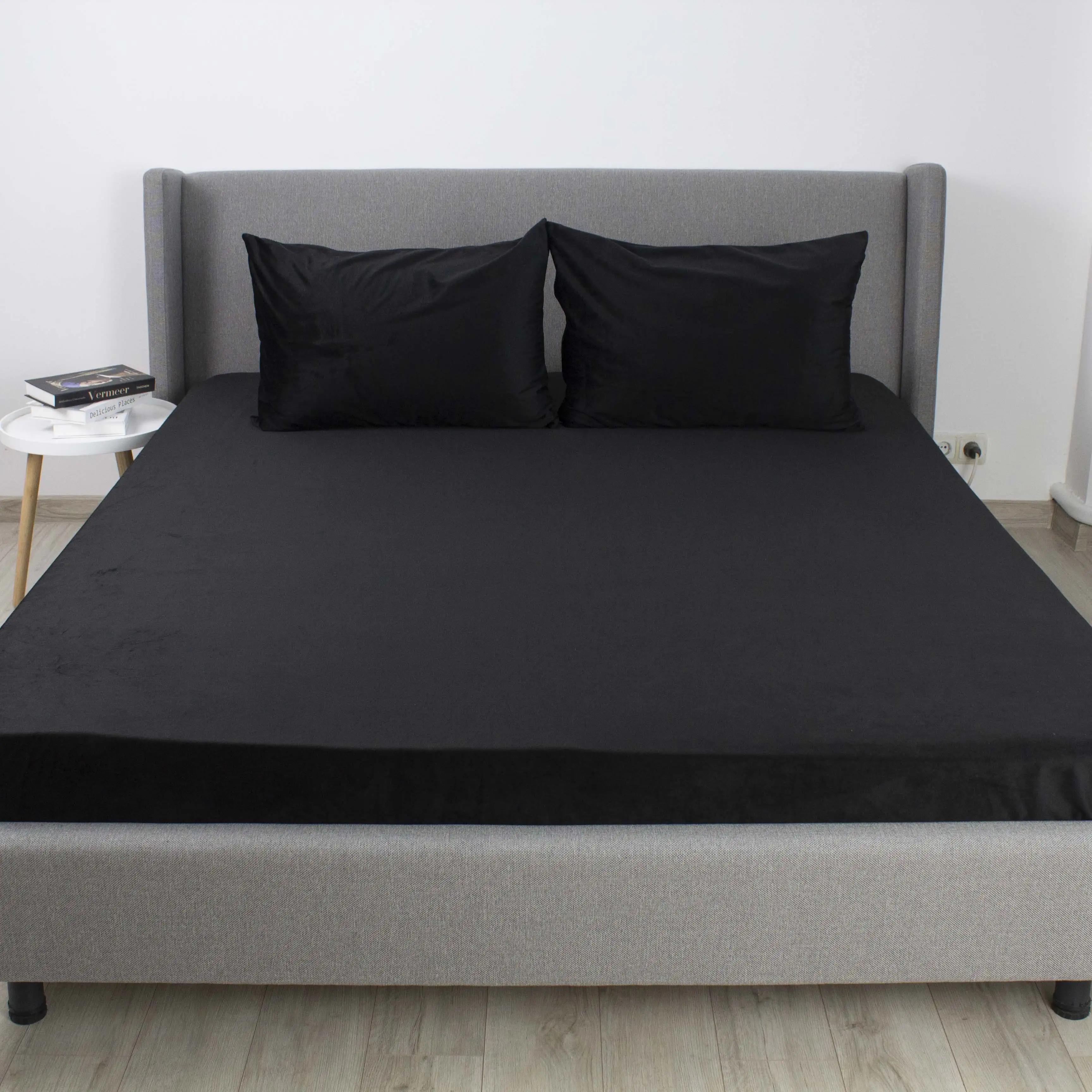 Простирадло ТЕП "VELOUR" з резинкою чорне