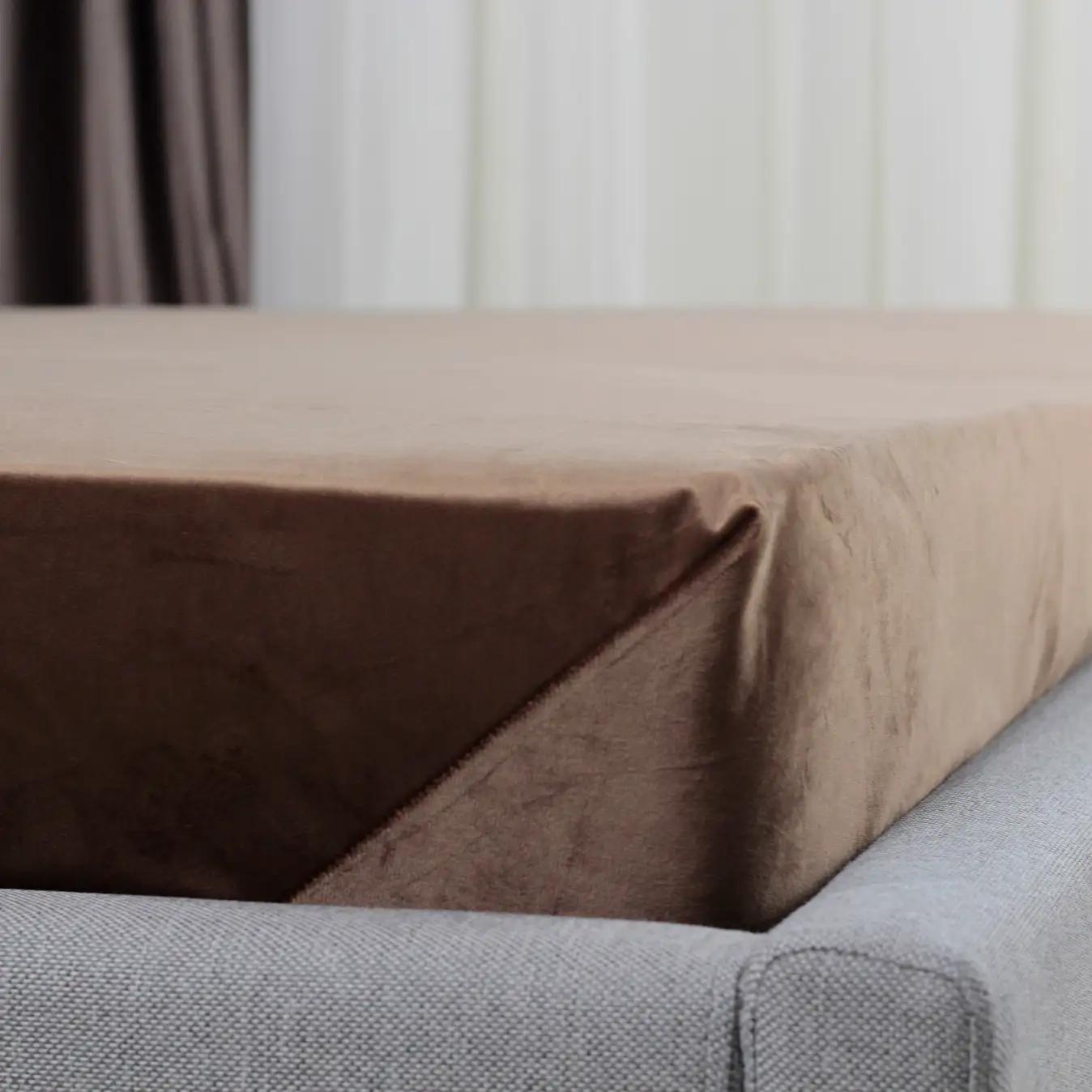 ПростыньТЕП "VELOUR" с резинкой шоколадная, 180x200 - Фото 4