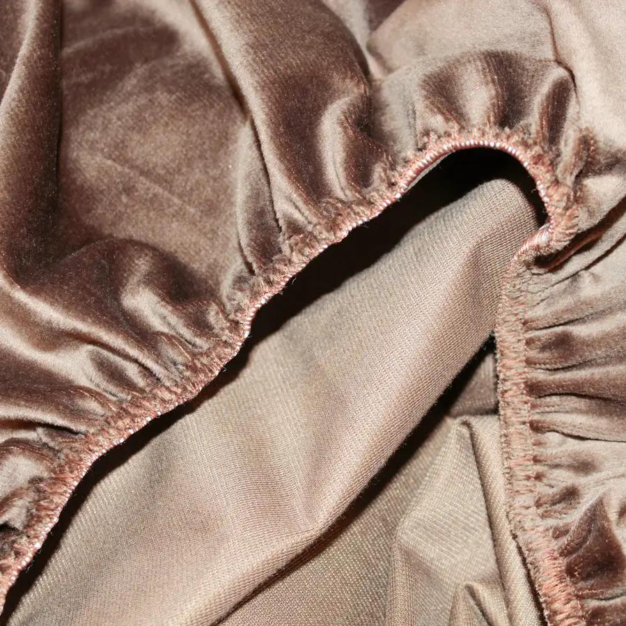 ПростыньТЕП "VELOUR" с резинкой шоколадная, 180x200 - Фото 5