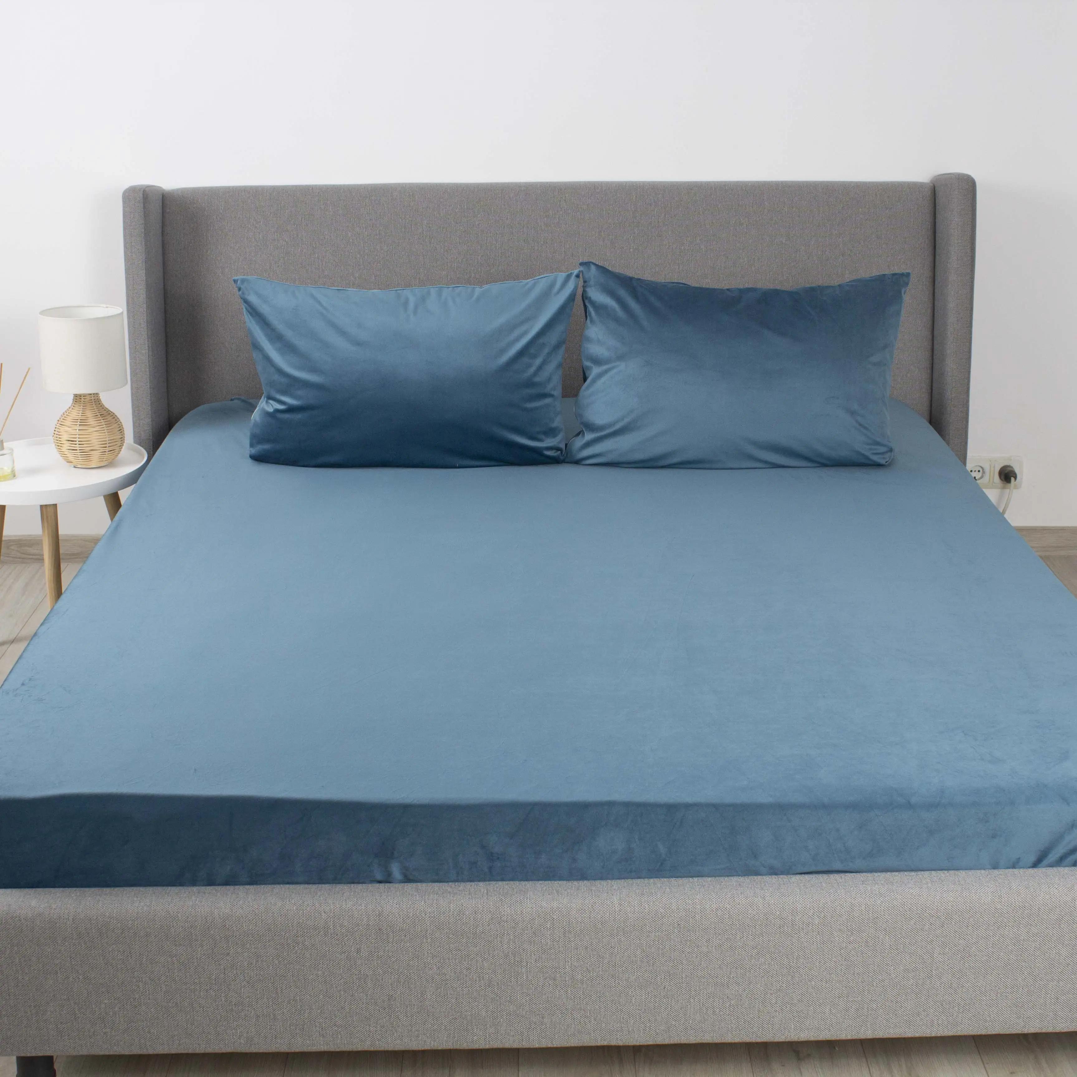 Простирадло ТЕП "VELOUR" з резинкою синє