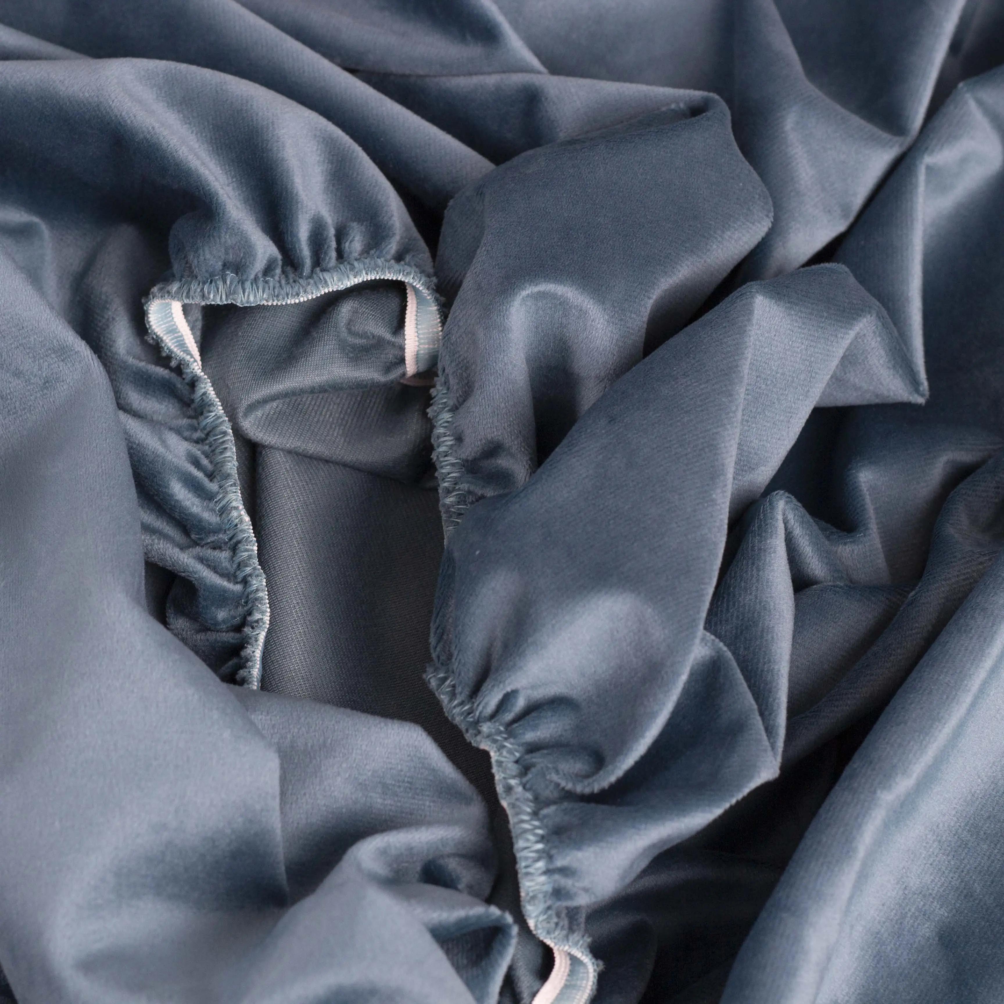 ПростыньТЕП "VELOUR" с резинкой синє, 180x200 - Фото 5