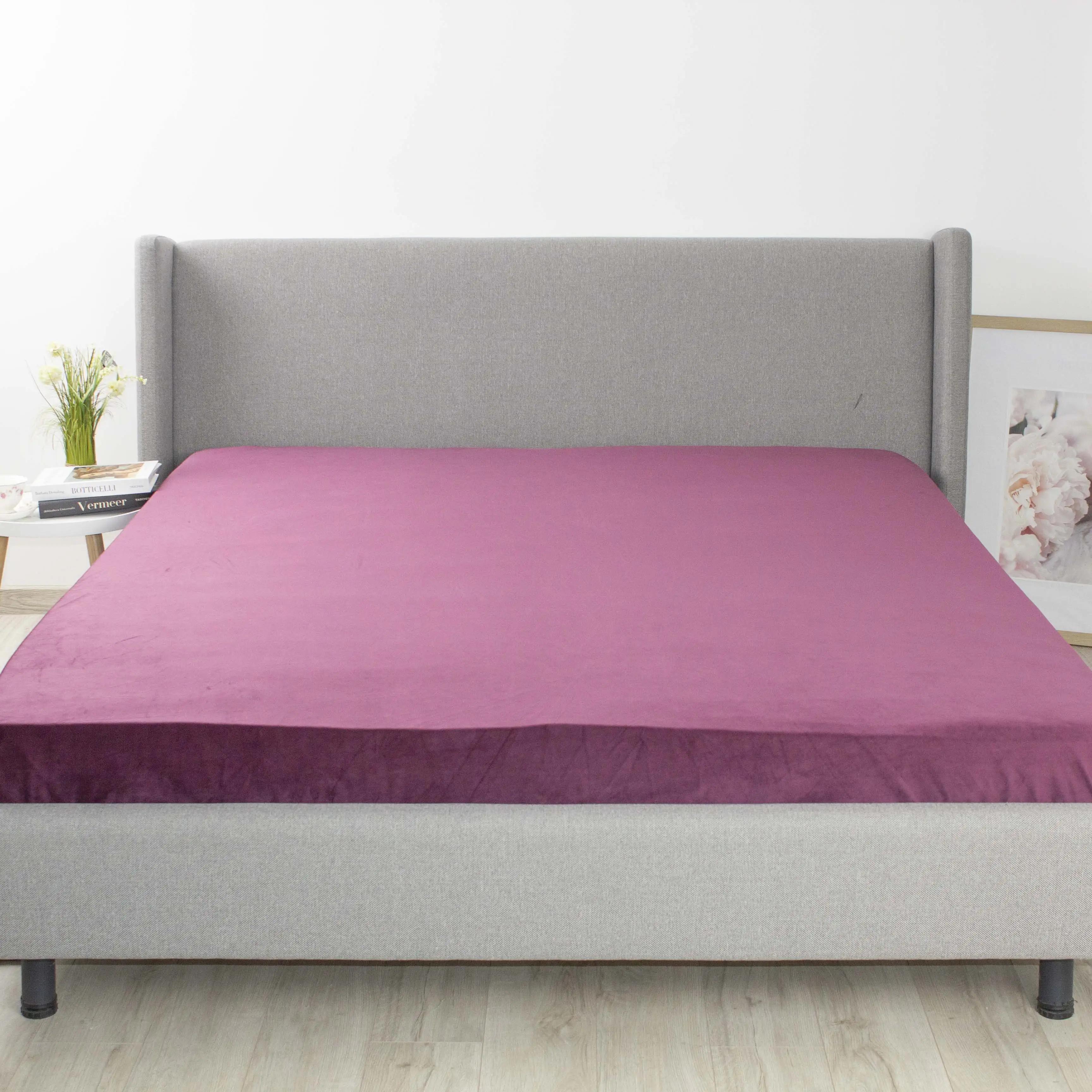 Простирадло ТЕП "VELOUR" з резинкою бордове