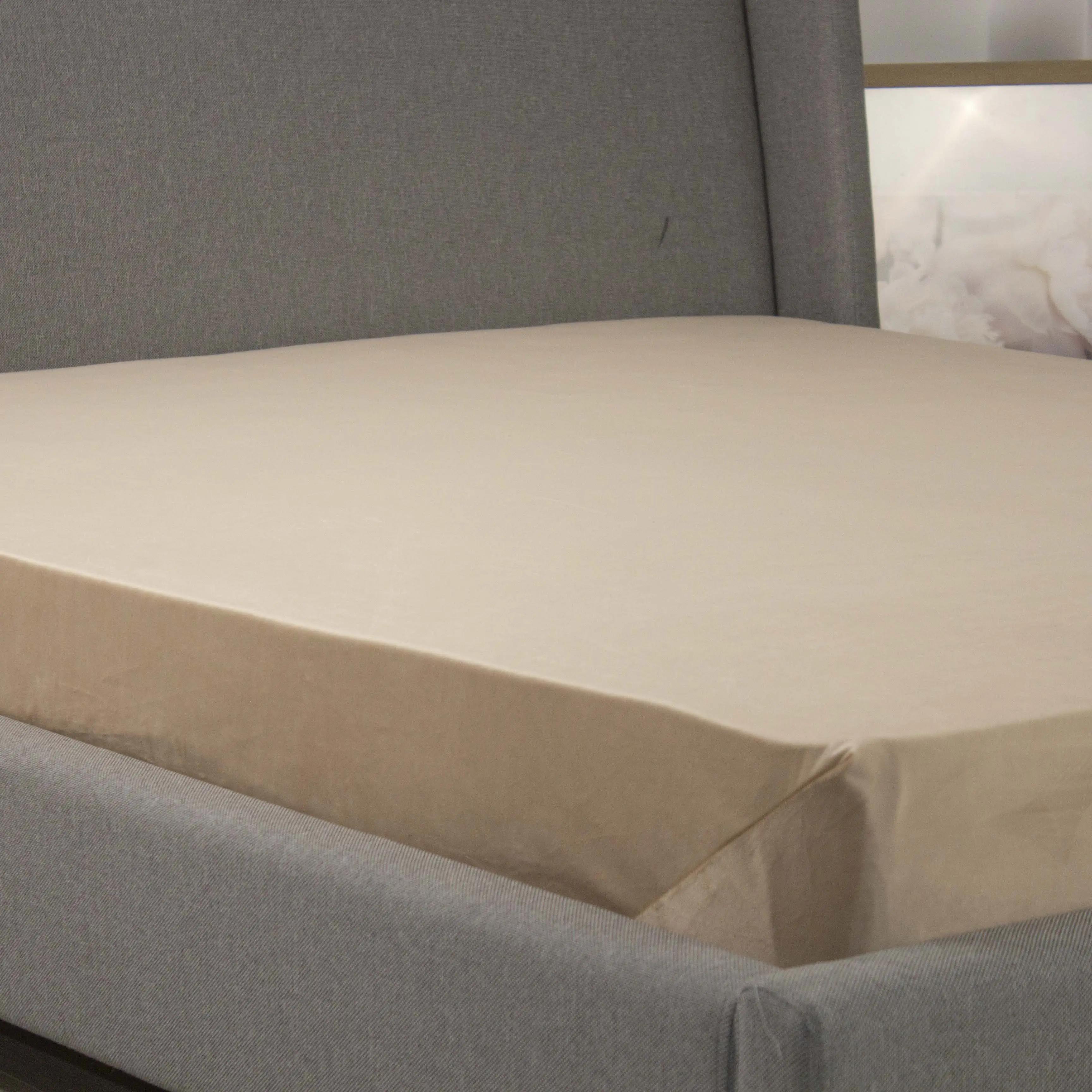 Простирадло ТЕП "VELOUR" з резинкою золотий беж, 160x200 - Фото 3