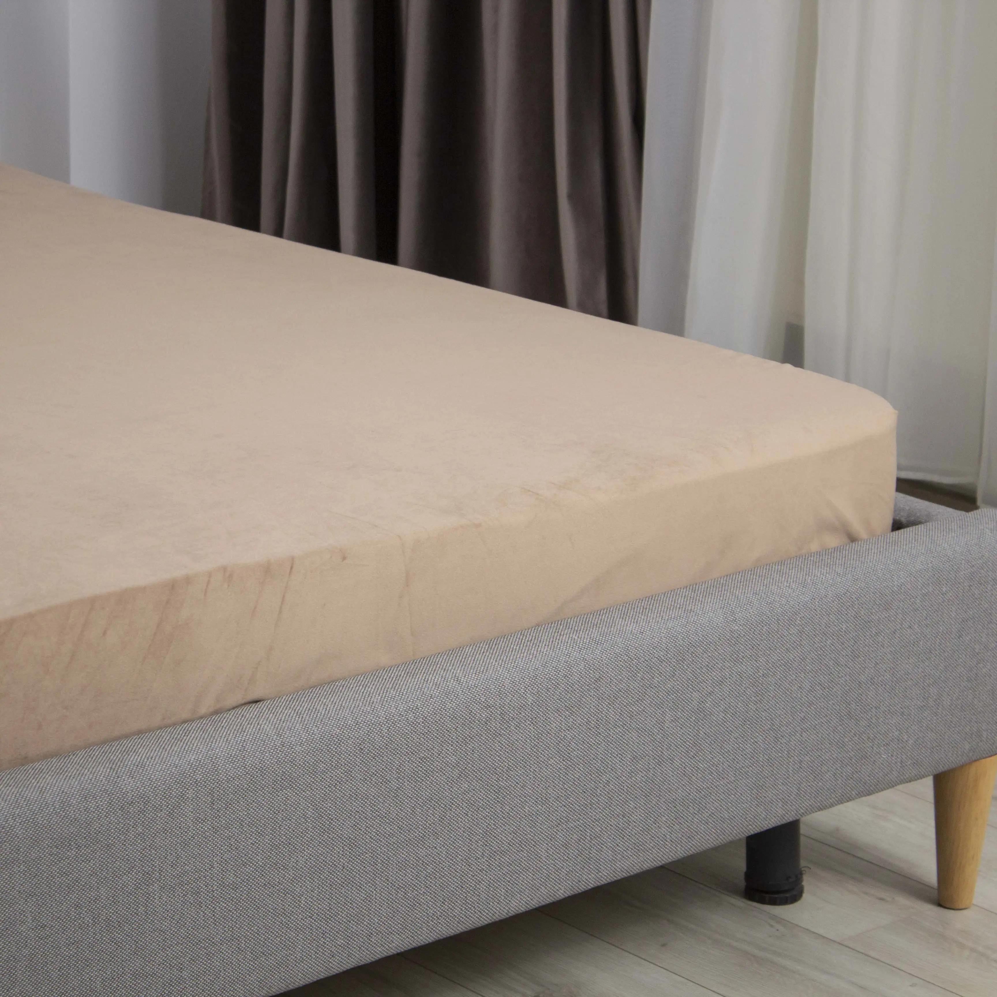 Простирадло ТЕП "VELOUR" з резинкою капучіно, 180x200 - Фото 4