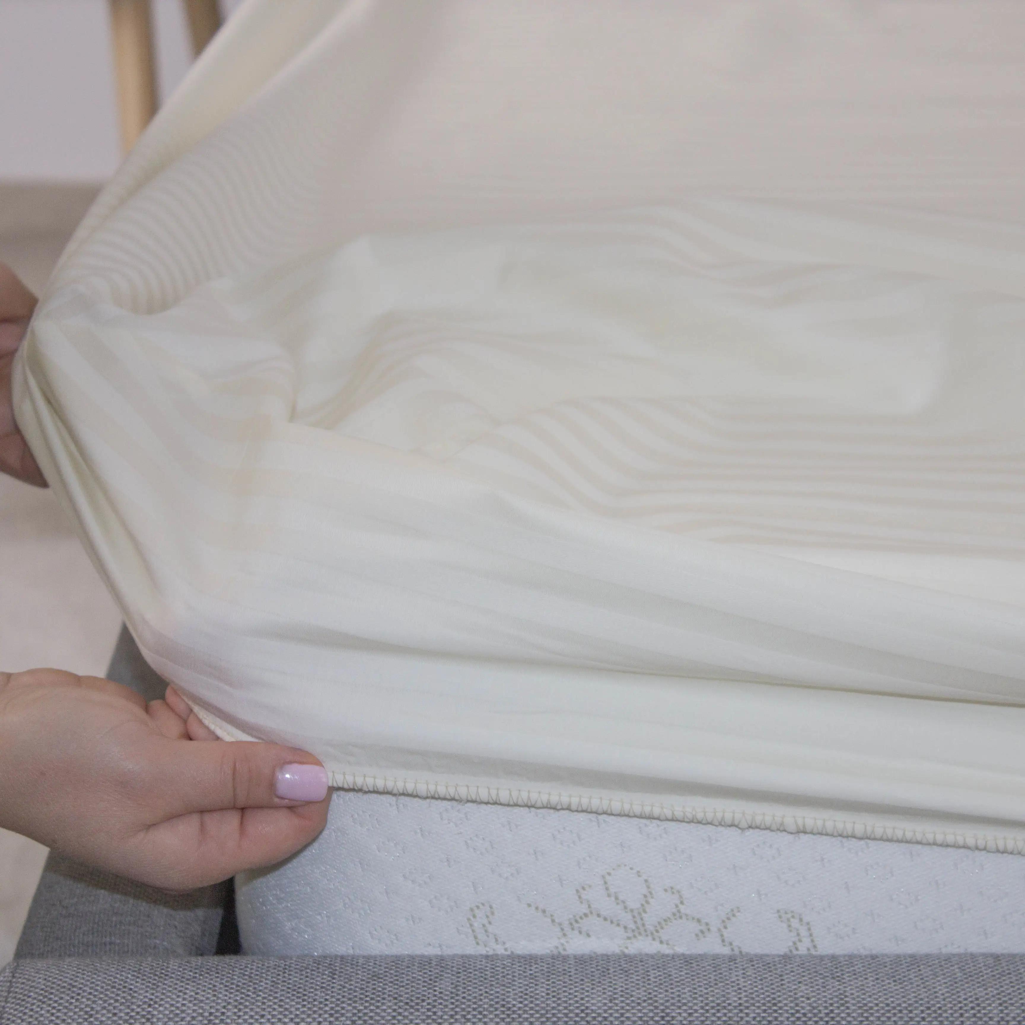 TEP fitted sheet with elastic band, satin, Caramel, 180x200 - Photo 2