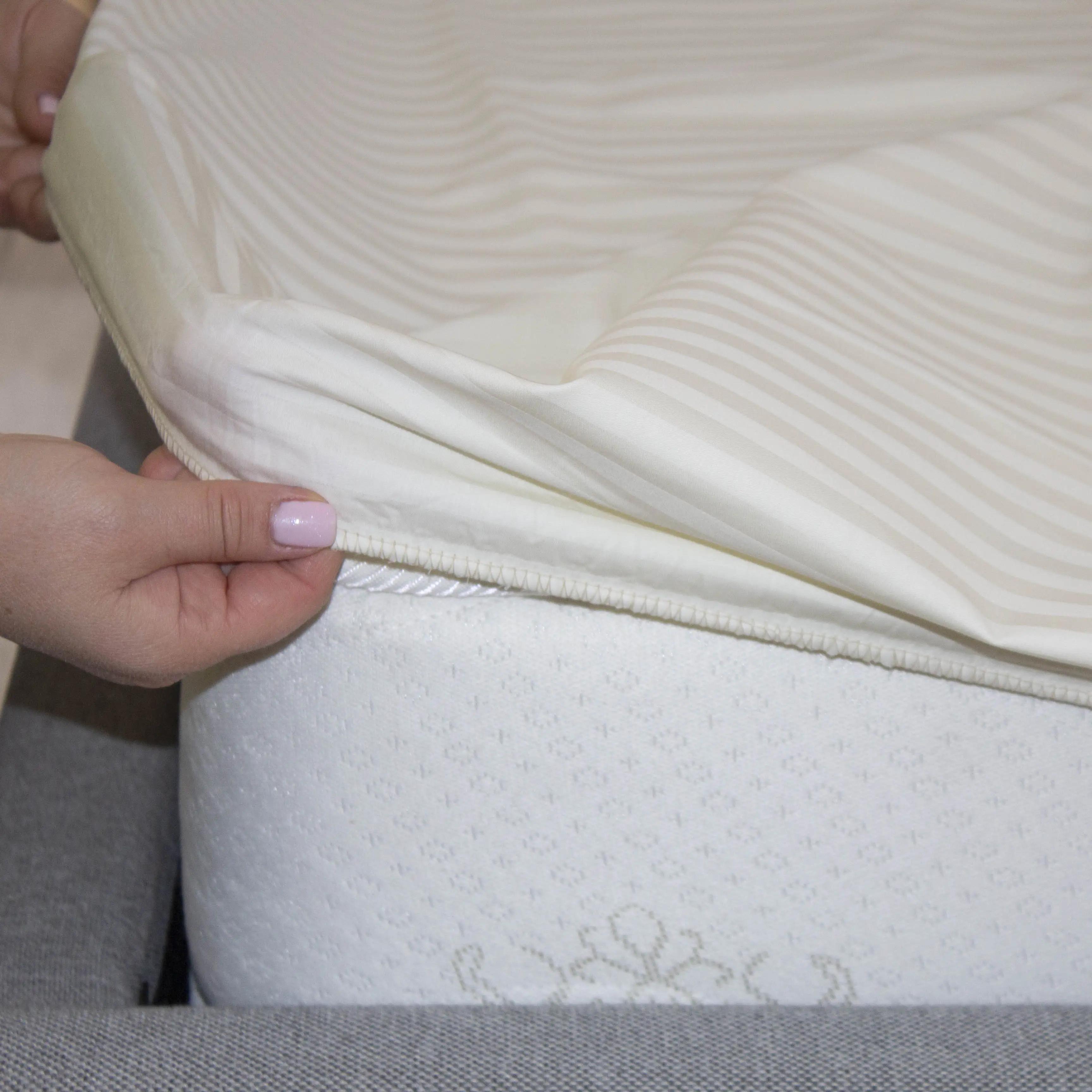 TEP fitted sheet with elastic band, satin, Caramel, 180x200 - Photo 3