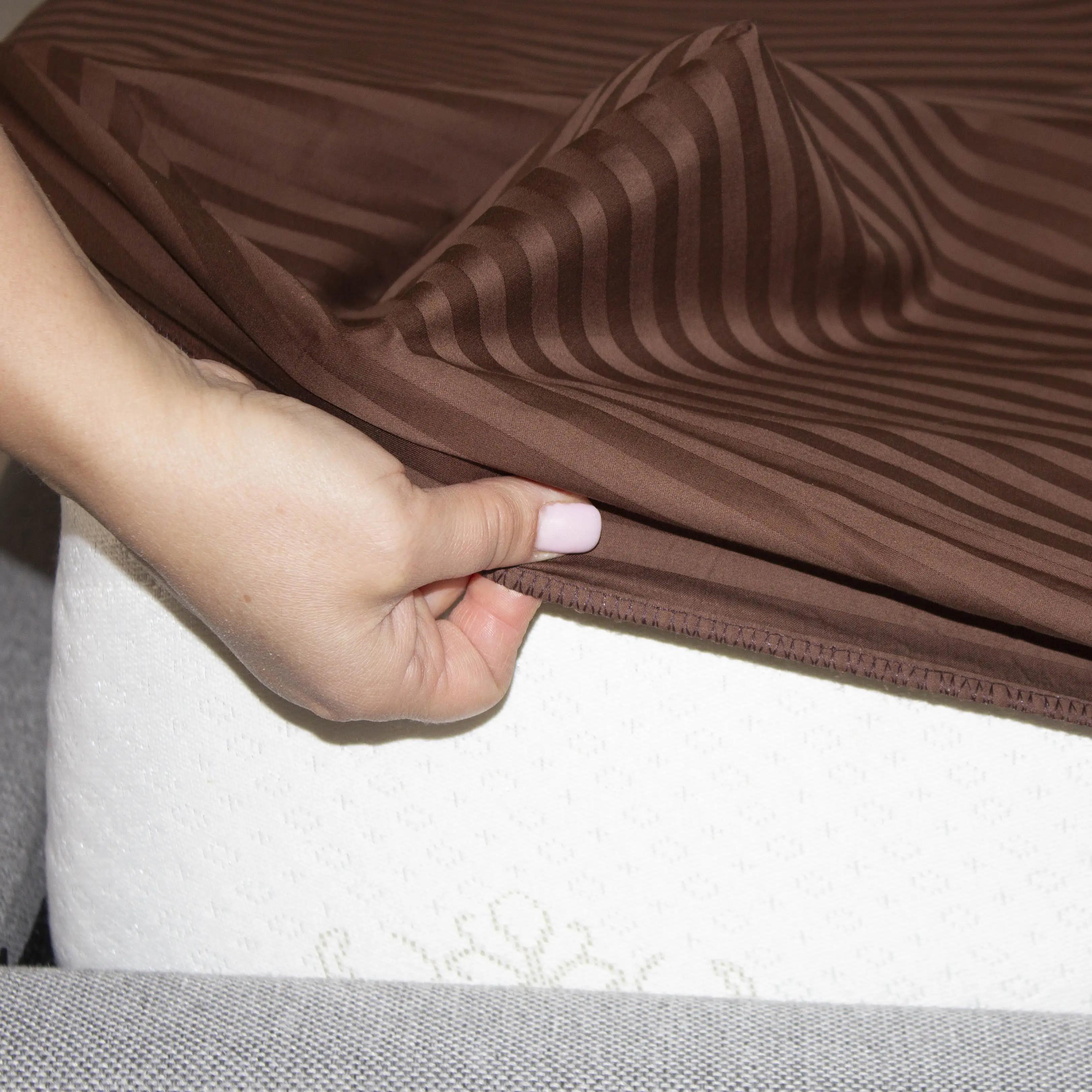 Простирадло "ТЕП" з резинкою сатин Chocolate, 180x200 - Фото 4