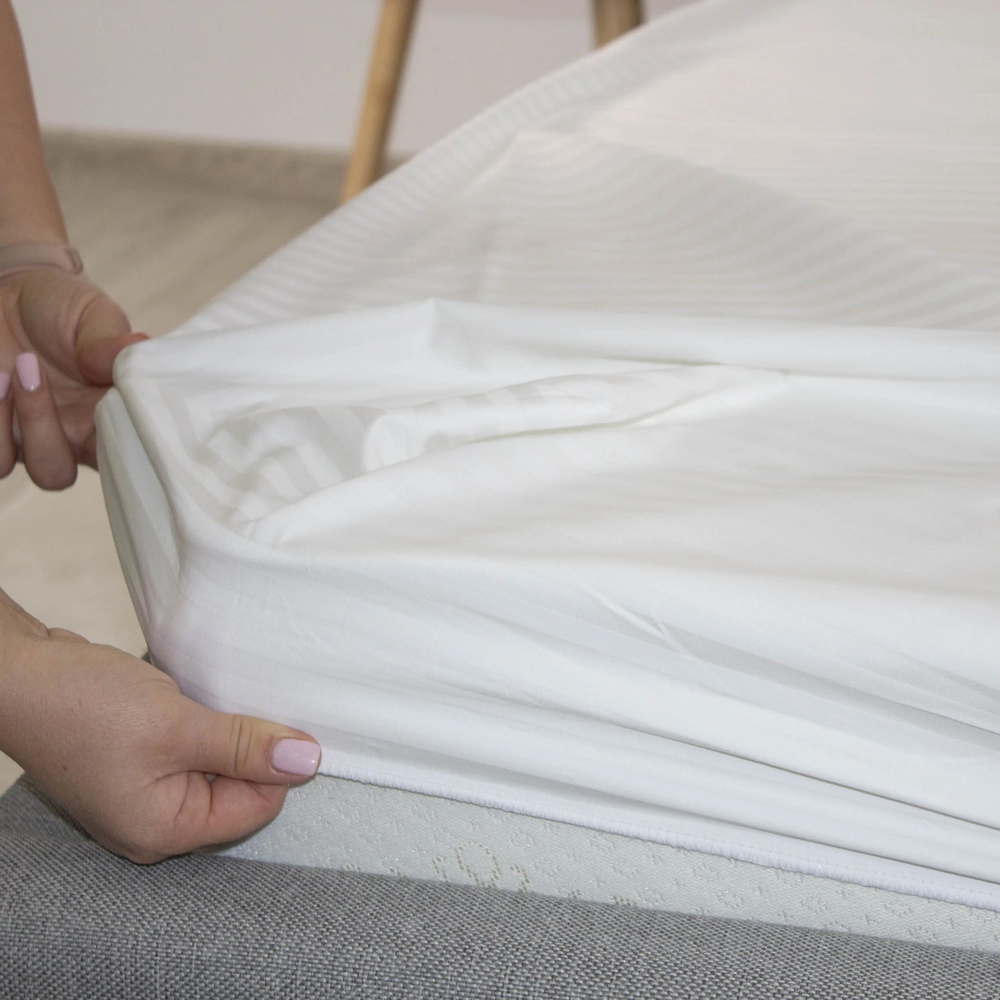 Простирадло "ТЕП" з резинкою сатин Optical White, 180x200 - Фото 2