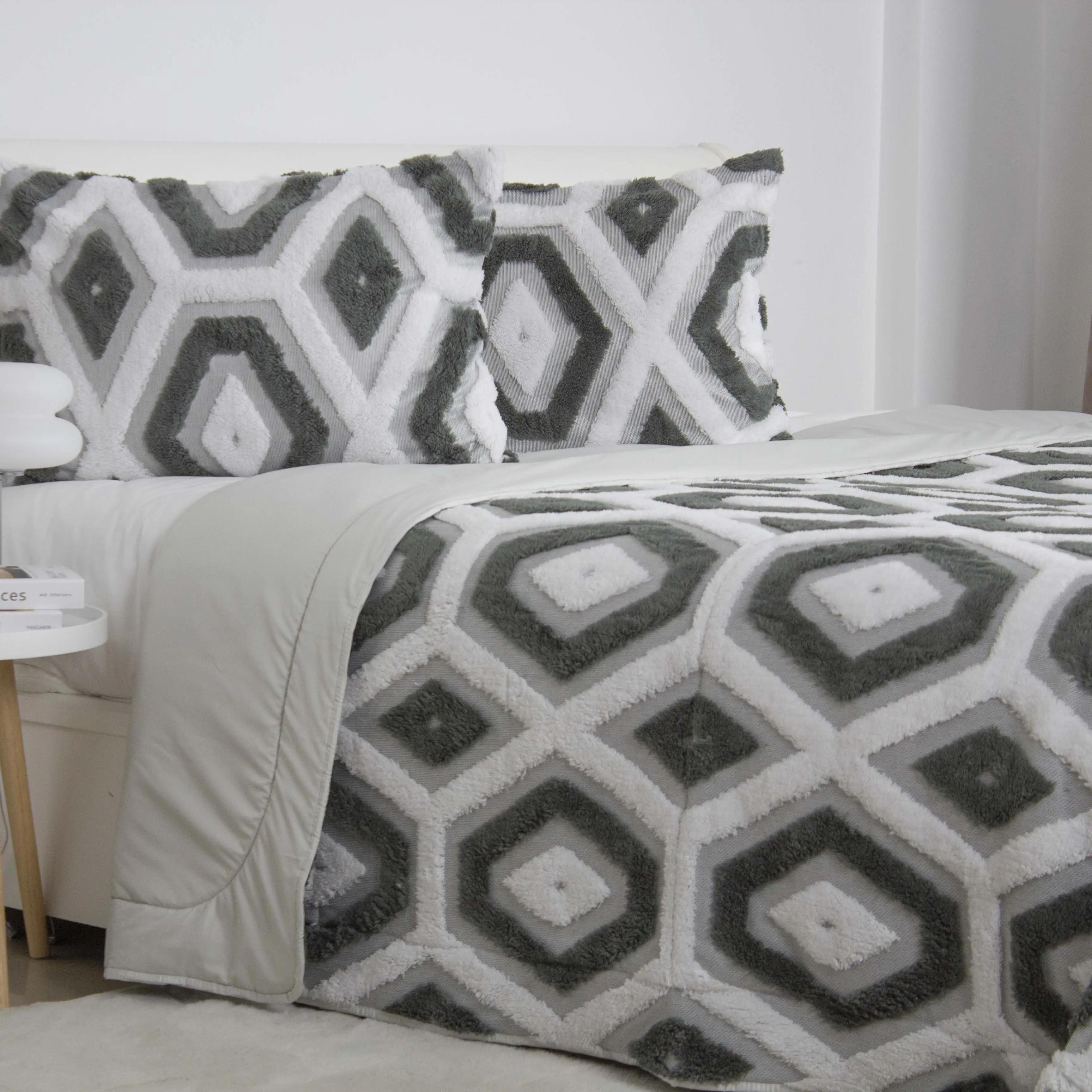 Bedspread TEP "Boho" grey rhombus, 220x240 - Photo 5