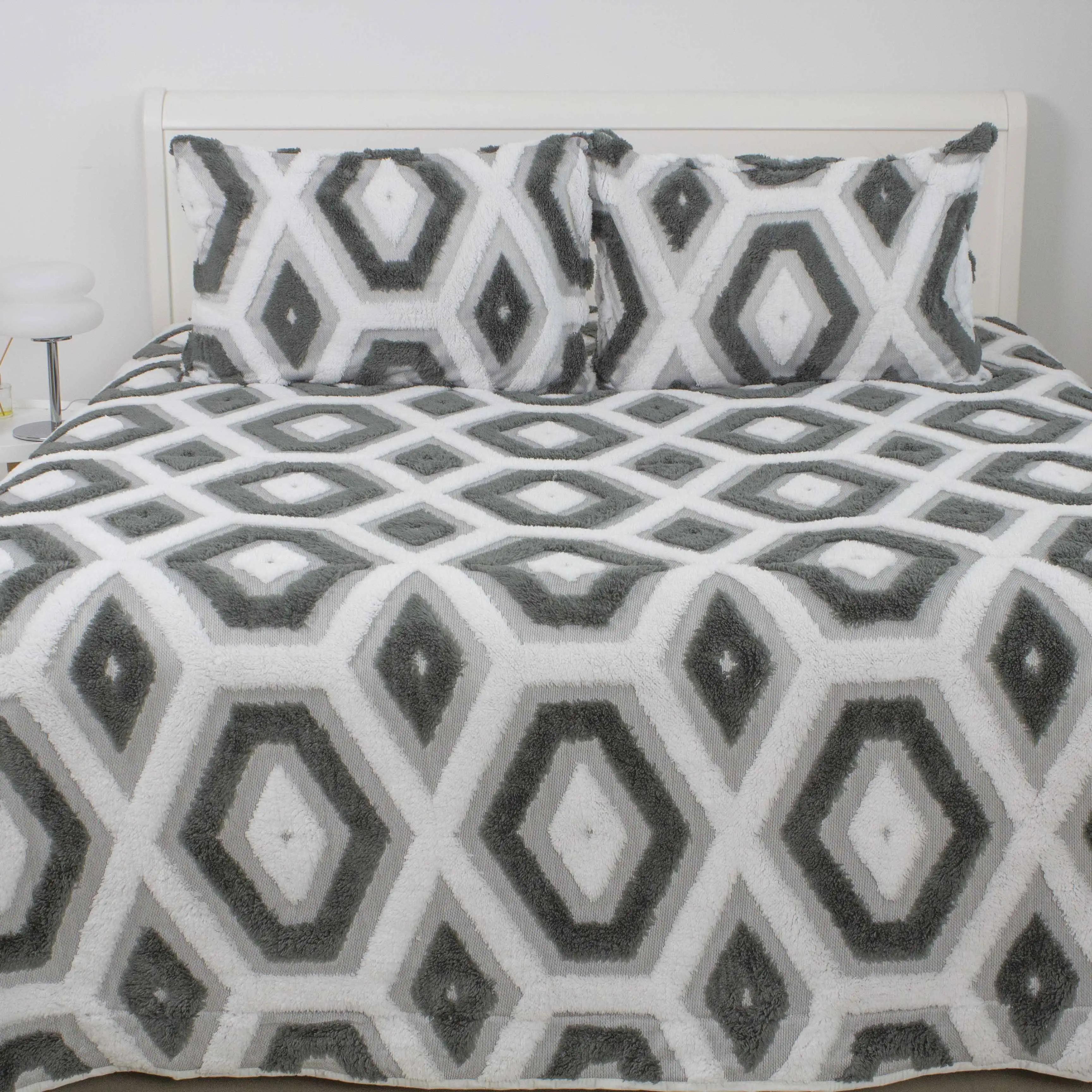 Bedspread TEP "Boho" grey rhombus, 220x240 - Photo 2