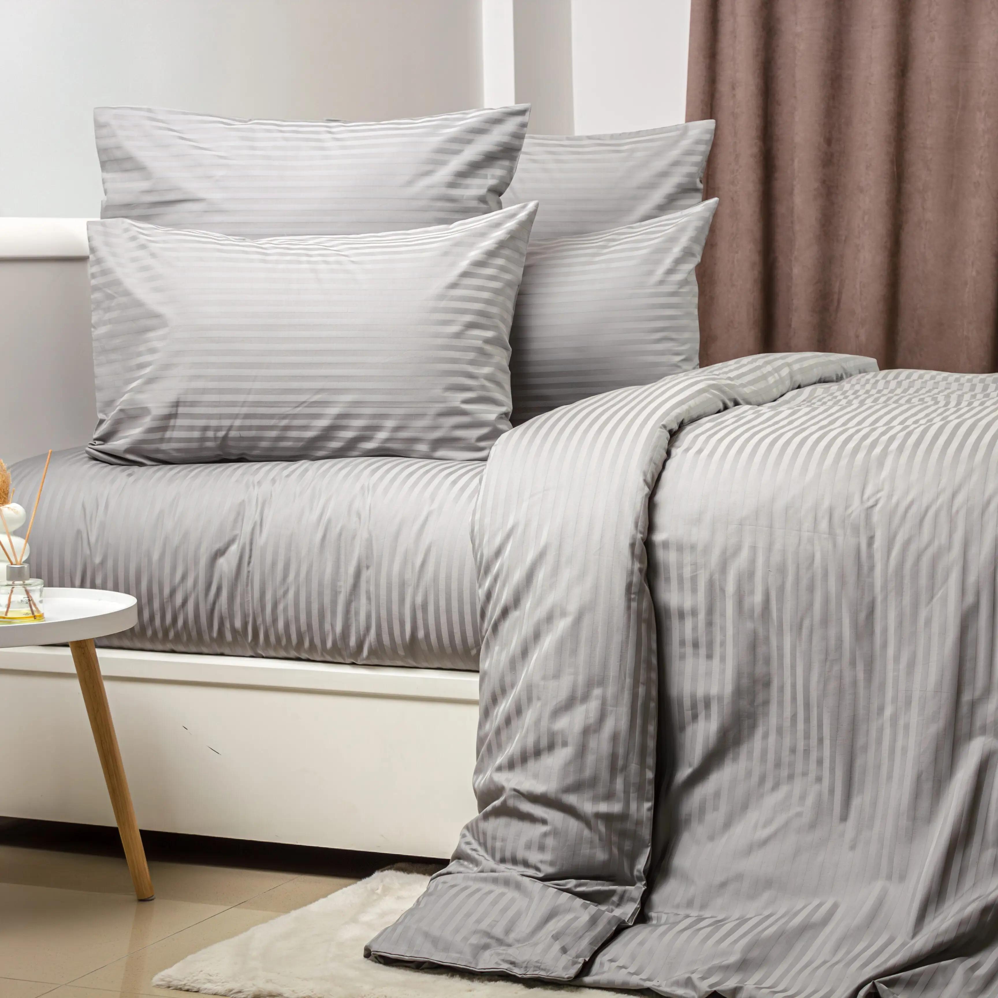Duvet cover TEP ‘STRIPE SATIN PREMIUM’ Grey eco