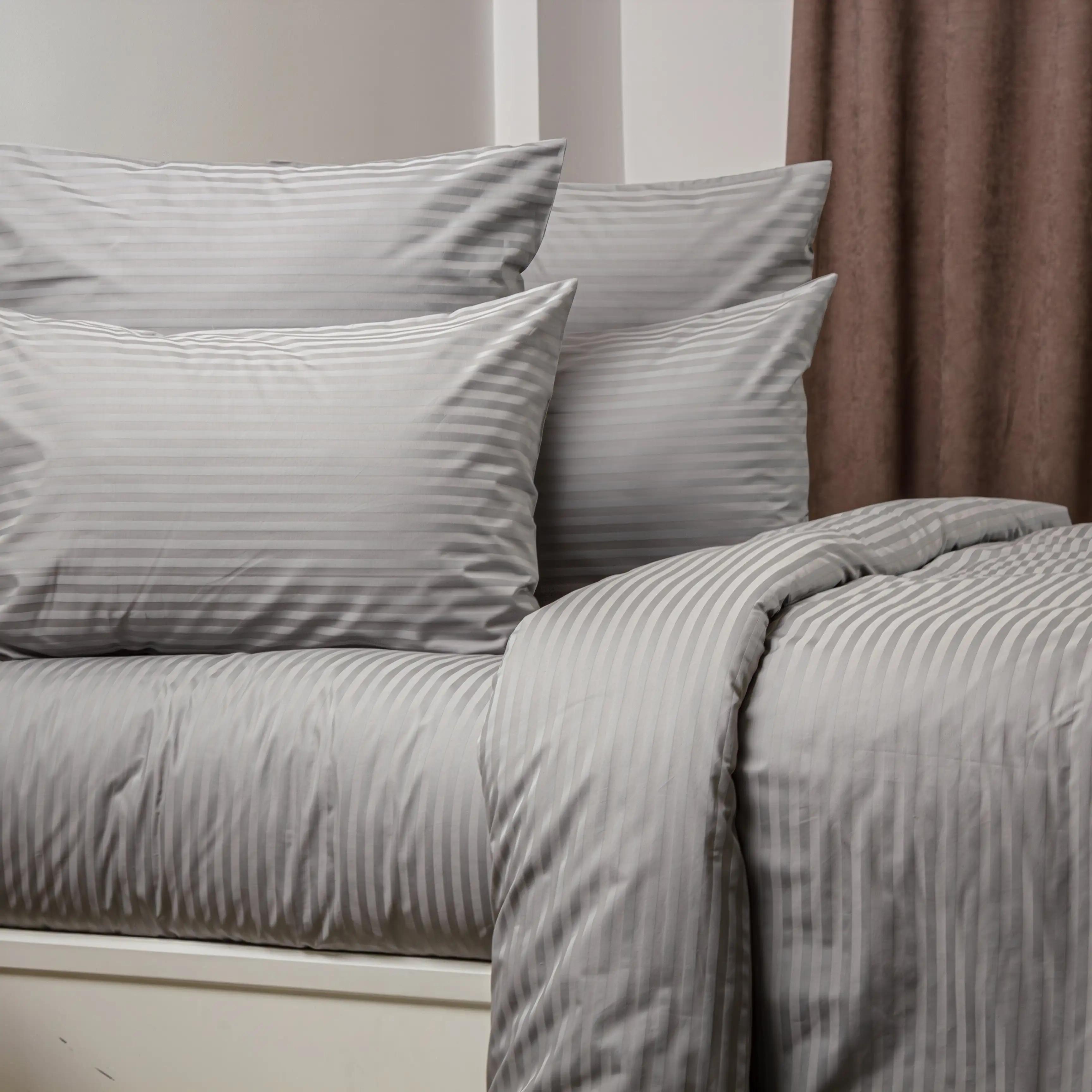 Пододеяльник ТЕП «СТРАЙП САТИН PREMIUM» Grey эко, 180х215 - Фото 2