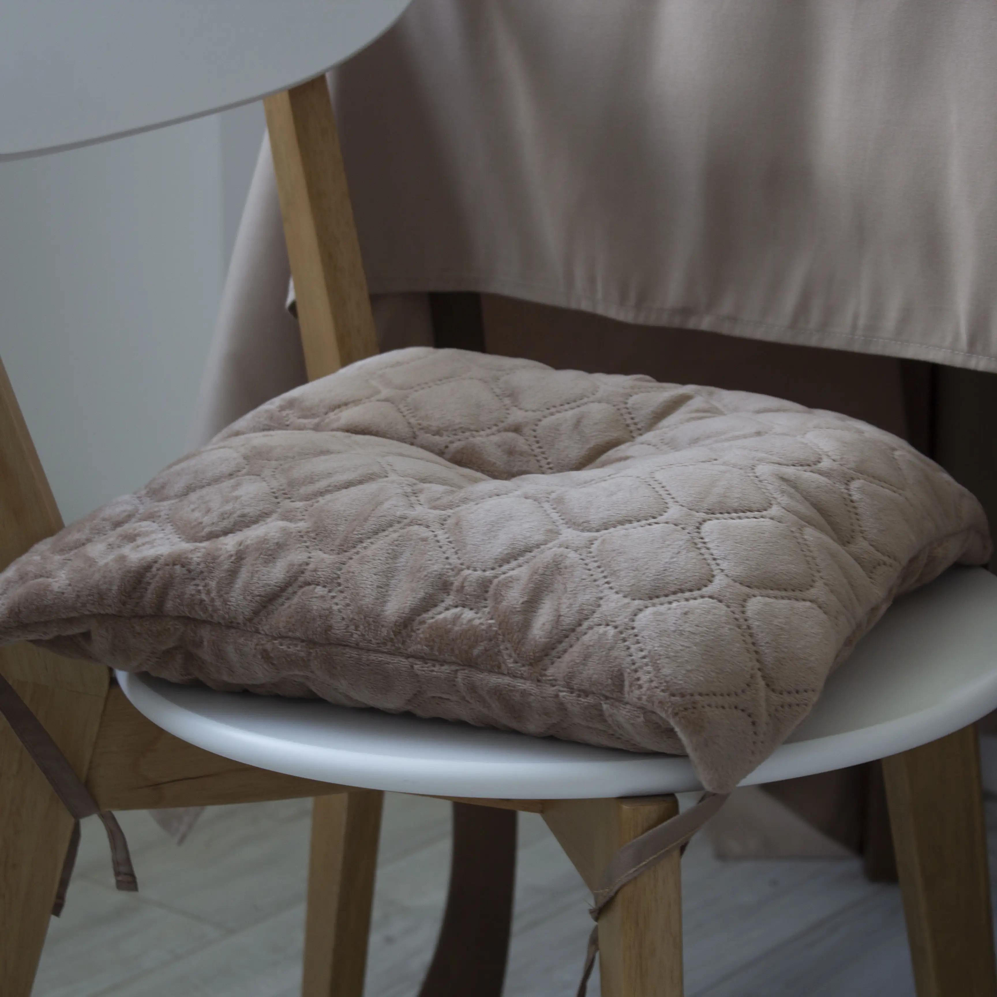 Подушка на стул ТЕП «VELURE» 40*40 см капучино, 40x40 - Фото 2