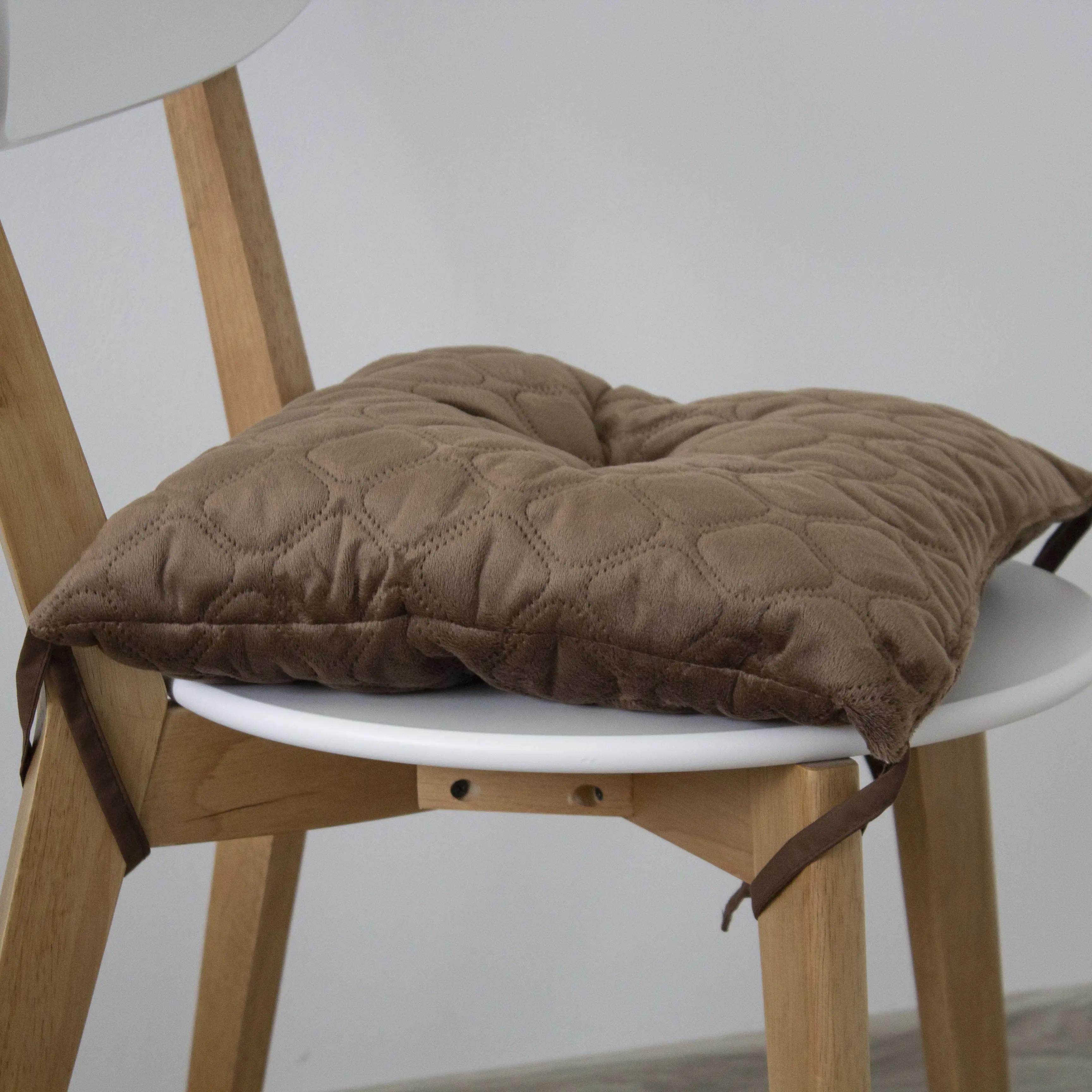 Подушка на стілець ТЕП "VELURE" 40*40 см коричнева