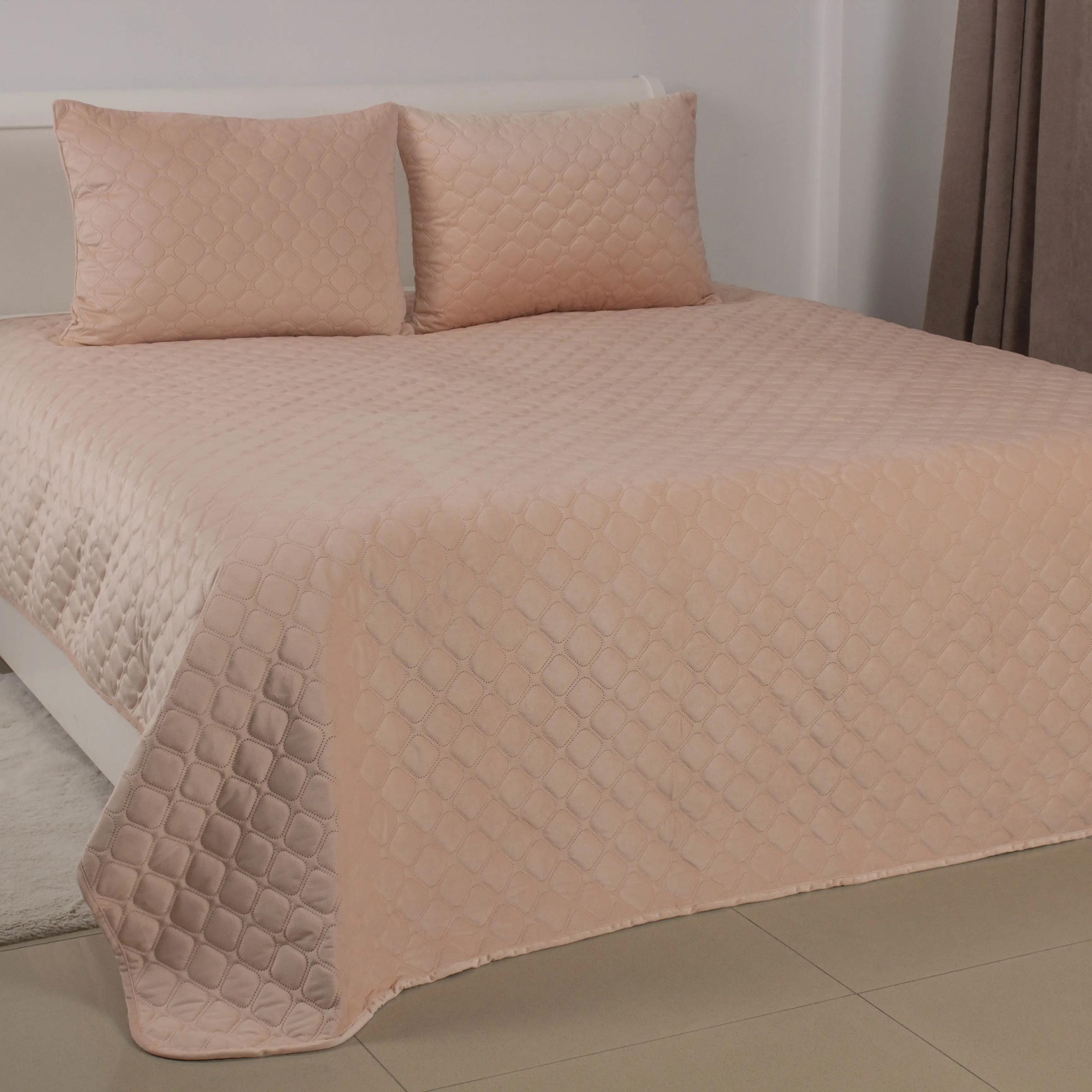 Покрывало ТЕП "VELOUR" пудровое, 240x260 - Фото 2