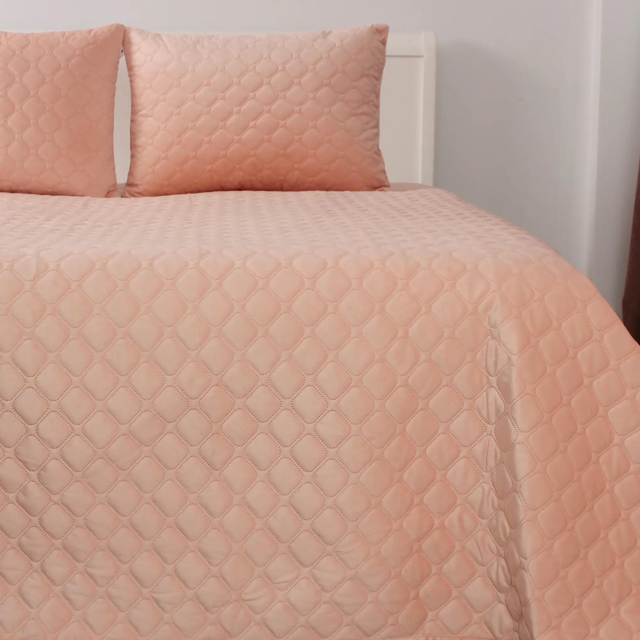 Покрывало ТЕП "VELOUR" пудровое, 240x260 - Фото 3