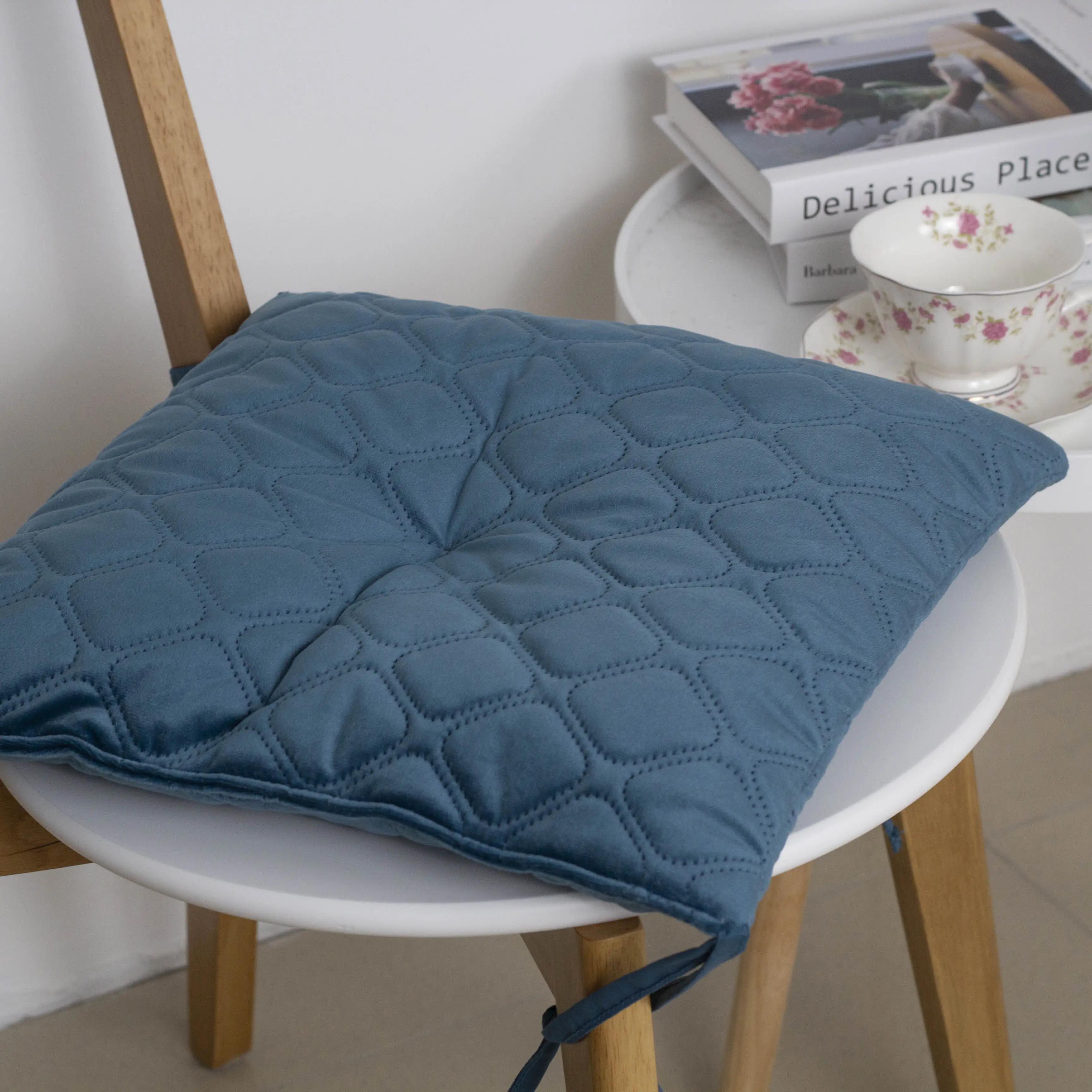 Подушка на стілець ТЕП "VELURE" 40*40 см синій, 40x40 - Фото 2