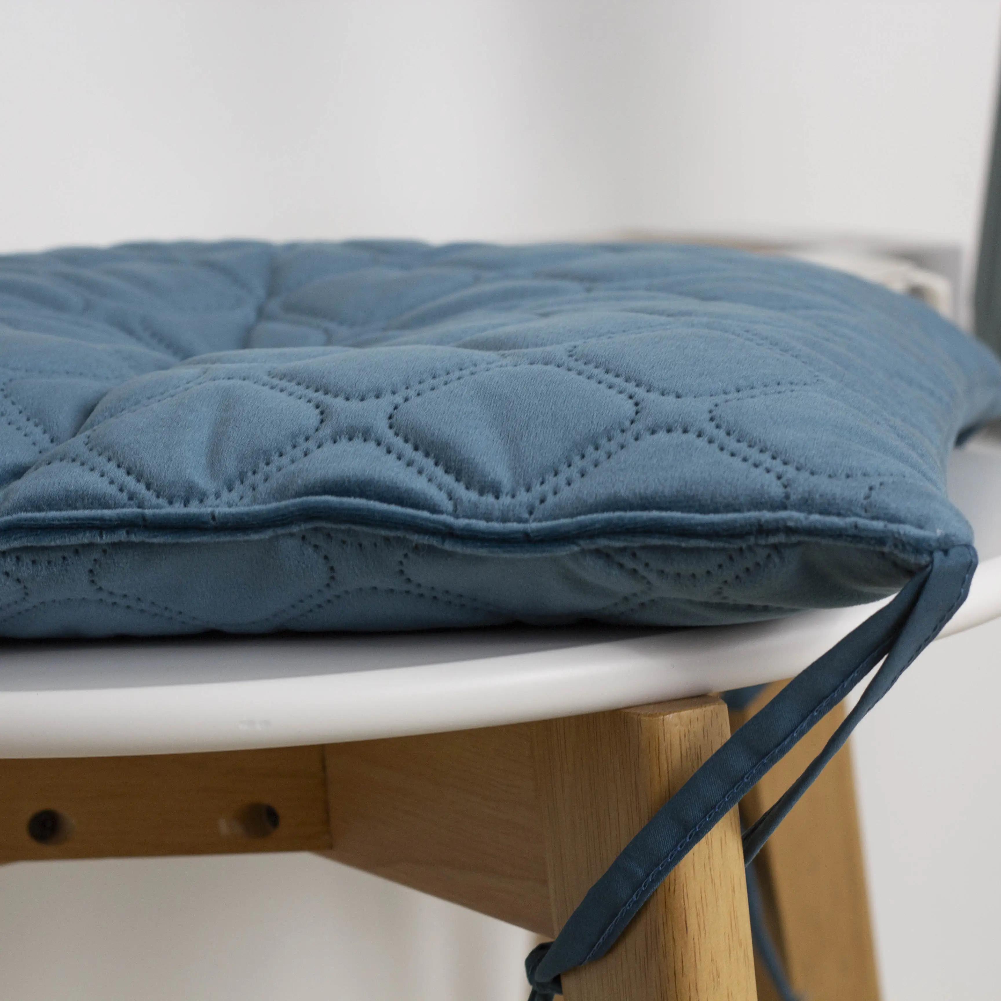 Подушка на стілець ТЕП "VELURE" 40*40 см синій, 40x40 - Фото 4